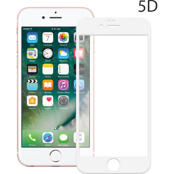 Powertech 5D Full Glue Full Face Tempered Glass White (iPhone 8)